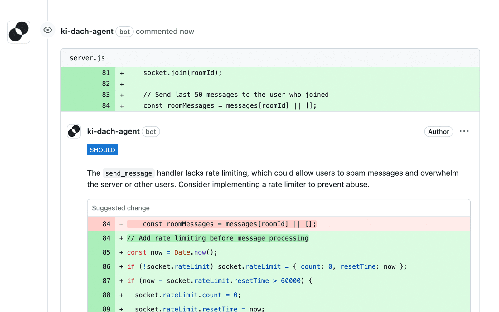 KI Code Review - SHOULD Beispiel